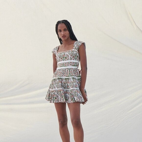Saylor Anthropologie Campbell Mini Dress Poppy Fields Block Printed S New 282089 - Picture 1 of 10